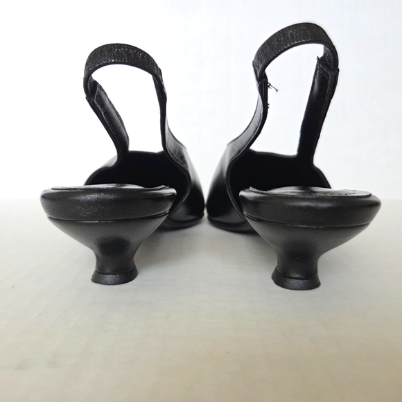 Alohas Eros Black Leather Mules Slingback Pumps PO7375 Women's Shoes 8-8.5 EUC - Picture 7 of 12